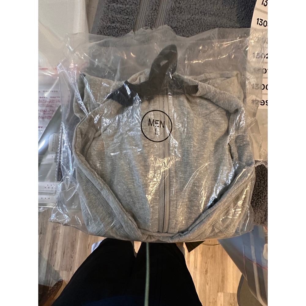 Running Man Batman Run Mens Gray Full Zip Hoodie Lightweight Tri-Blend Large - Picture 8 of 10